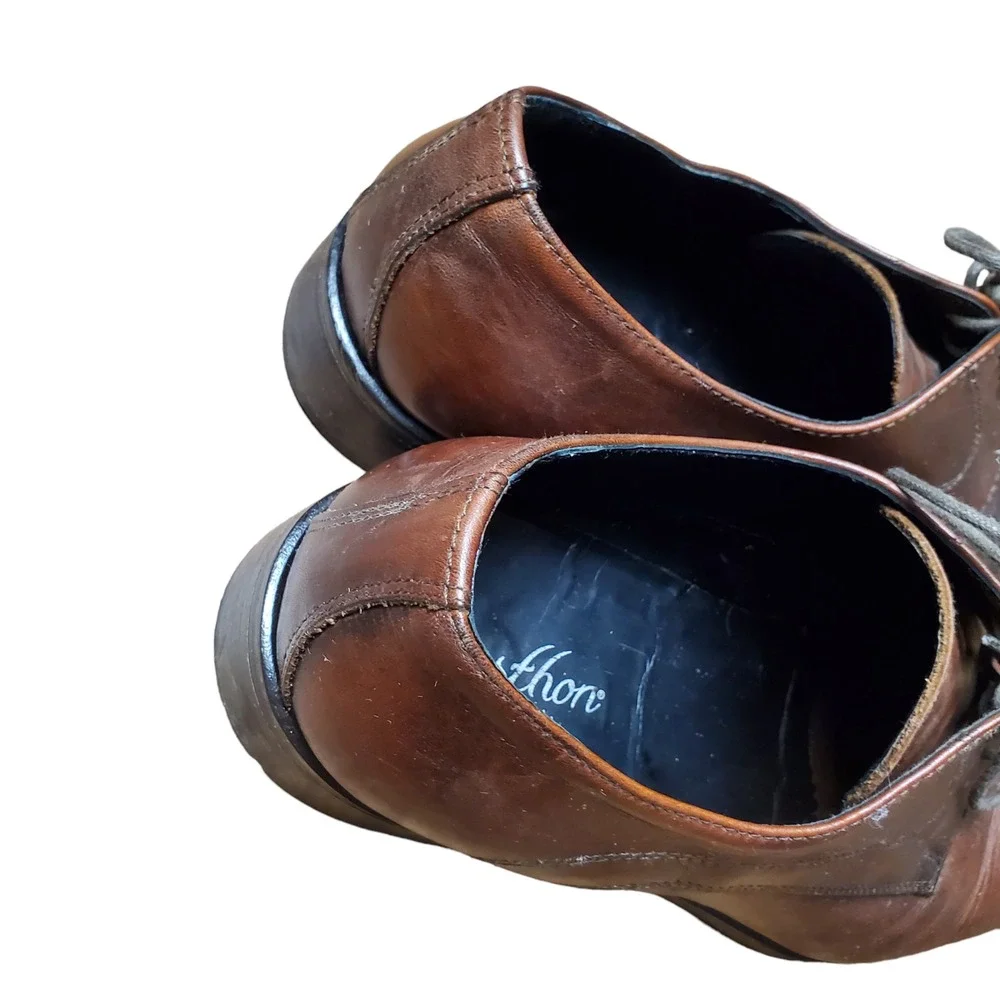 Dasthon‎ Mens Brown Leather Square Toe Oxford Dress Shoes Size US 10 EU 43